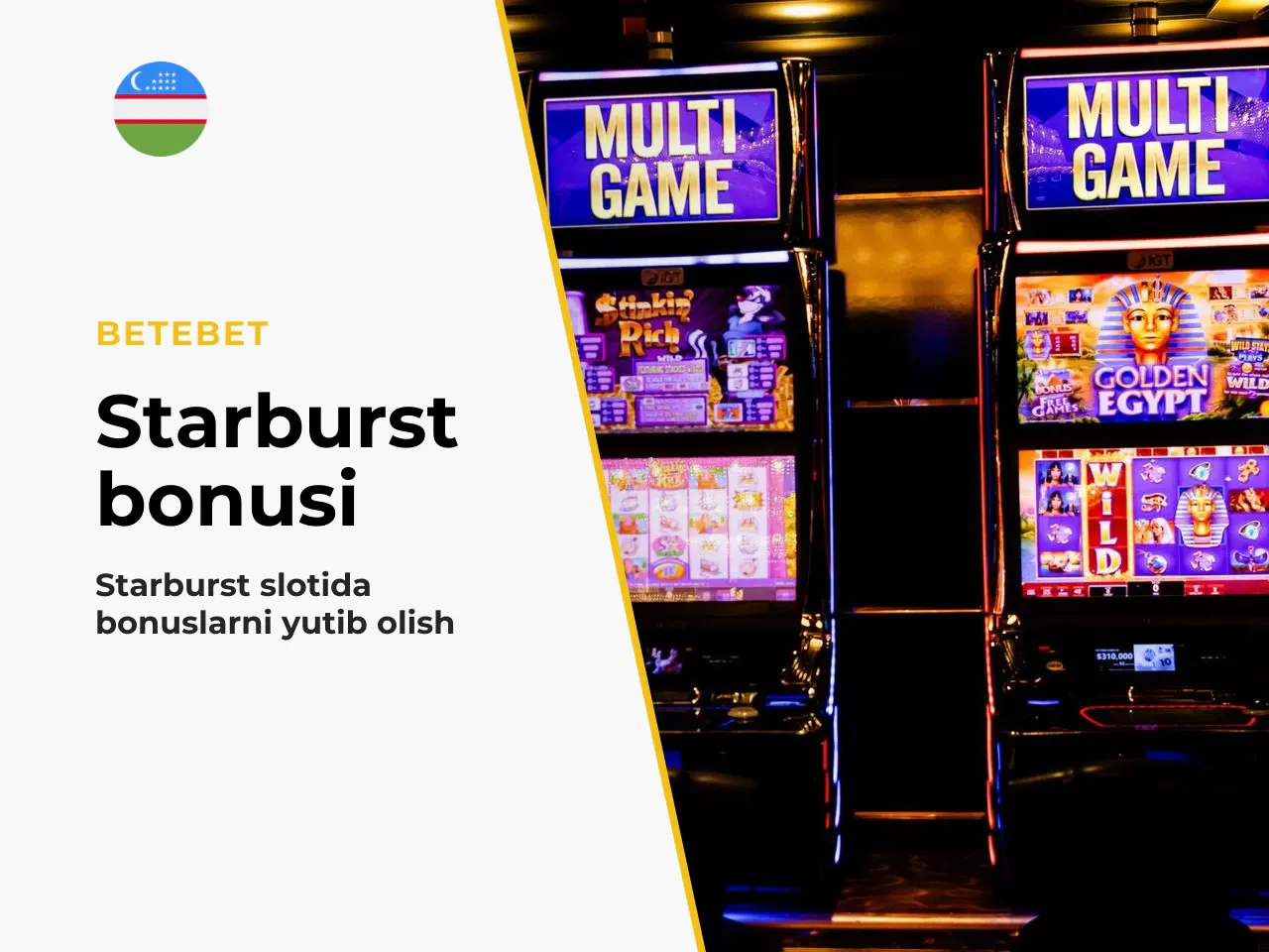 Kazino bonusini Starburst slotida otirib olish